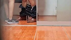 hidden cam captures cute argentinian secretary in miniskirt at uba