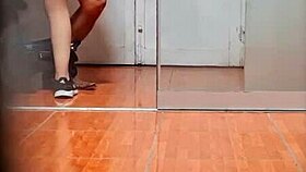 hidden cam captures cute argentinian secretary in miniskirt at uba