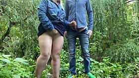 Unfamiliar Milf in Pantyhose Milks My Dick Outdoors Hard