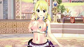 Lucy Heartfilia deepthroats in Fairy Tail: full version on sheer fantasyking3. Can she handle it?