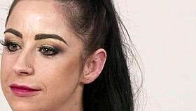 sex kitten swallows cum shot on face