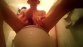 The narrative of a man ejaculating in the toilet