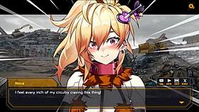 In Robolife2 Nova Duty episode 2, the android girl uses anal drill sextoy to orgasm