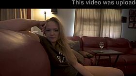 Mia Vallis, my girlfriend's hot college stepsister, shows her big tits in cfnm.