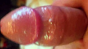 Tall nerd plays with his shaved cock