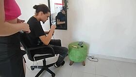 I make my hot Colombian stepsister horny during vaginal depilation and give her oral.