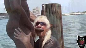 Mandi McGraw craves a big cock. She sucks and gets pounded doggystyle outdoors in shoes.