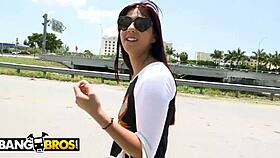 Bangbros - Sophia Steele Gives Peter Green A Public Blowjob While Bum Walks On By