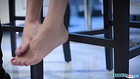 Small tits Dani Blu enjoys hard dicking on sofa from big dick James Angel 😍💦