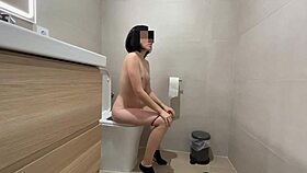 Stepsister Caught Peeing Gets Mouthful in Bathroom Blowjob