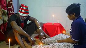 hot homemade threesome with amateurs and cumshot