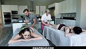 hot milfs get massage from friend april storm and nickey huntsman