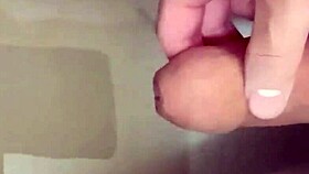 Watching sperm swim as he masturbates solo in the bath.