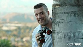 Hot Blonde Teen Masturbates Outdoors Before Doggy Fuck.