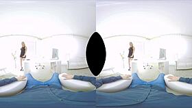 lena nitros feels intense pleasure in vr office sex.