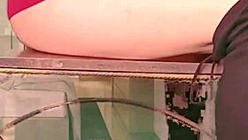 Wife rubbing shaved pussy solo in amateur video.