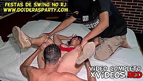 Cuckold husband takes whore wife to fuck, watches cock enter pussy.