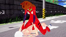 Asuka gets bent over and fucked in her mecha suit POV