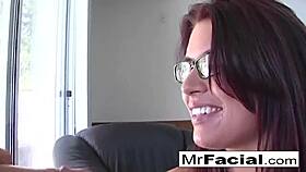 Eva Smiles While Taking A Huge Cumshot Facial