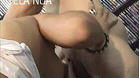 novinha drops to her knees sucking the hung guy in the porn store