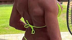 i'd love to show my shaved pussy and ass in this tiny bikini 😍