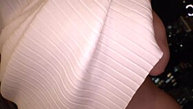 Young Japanese babe gives blowjob and gets hardcore cumshot in homemade video.