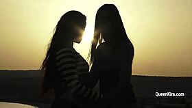 watch kira queen masturbate with a brunette outdoors?