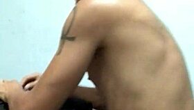 My neighbor convinced me to give a blowjob to his big black cock