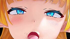 Elf gets her ass filled with cum in hentai animation
