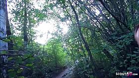 German milf Lou in public threesome on the beach – people can see us!