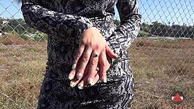 Watch This Sexy Latina Milf Finger Herself Outdoors!