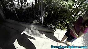 jizzed teen 18+ for money in public reality