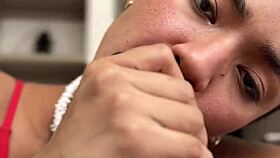 Teen 18+ Girlfriend Gives Pov Blowjob To Huge Cock