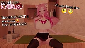 Cat Girl Kanako Finds A Huge Dick And Wonders, Can She Fit On It?