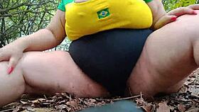 Did Mary Jhuana Orgasm In The Park While Hiding Her Big Tits?