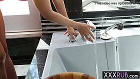 Horny Big Tits Blonde Latina Luna Star Seduces Worker with Her Massive Hard Cock