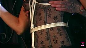 This tattooed girl in stockings is getting deepthroated and fucked hard