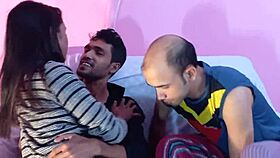 young wife says, fuck me in this threesome with hanif pk and popy!