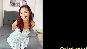 Petite Skinny Teen Latina Colombian Fucks Big Cock On Sofa