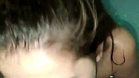 Enjoying blowjob with big tits in bathroom