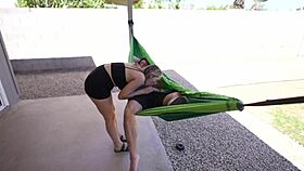 amateurs fuck passionately in outdoor hammock with big cocks and hairy bodies