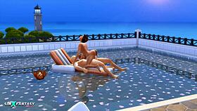 jade rosa in passionpool sims 4 cumshot scene by the pool
