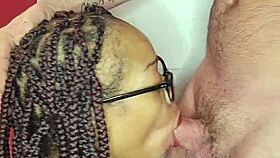 ebony whore sucks black cock for cumshot