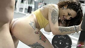 Mara Martinez's public gym scandal with bouncing boobs and cum.