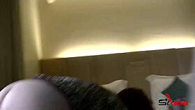 Redhead sucks big dick in public with Lulu Pretel and Jose Adiction