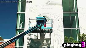 Perfect Brunette Alexandra Tyler Poses Outdoor Showing Nice Boobs