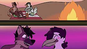 i'm a wolf furry eating a gay bird on the beach lol