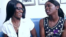 Ebony Kay Love and Ana Foxxx making out passionately.