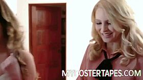 Step-siblings Foster and her siblings have a hot and competitive scene in the bedroom.