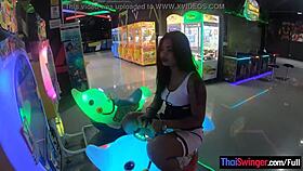 Thai amateur teen 18+ girlfriend teases with vibrator toy after playful day